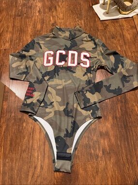 GCDS Camo Long Sleeve Bodysuit
